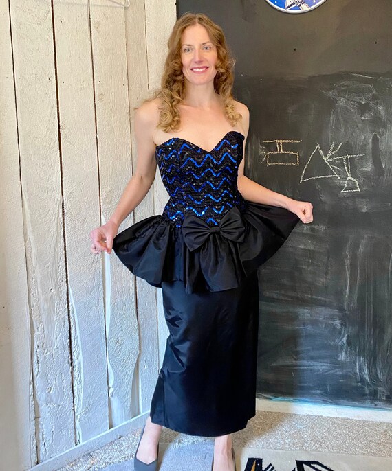 Black Plisse strapless with Peplum waist main image 1