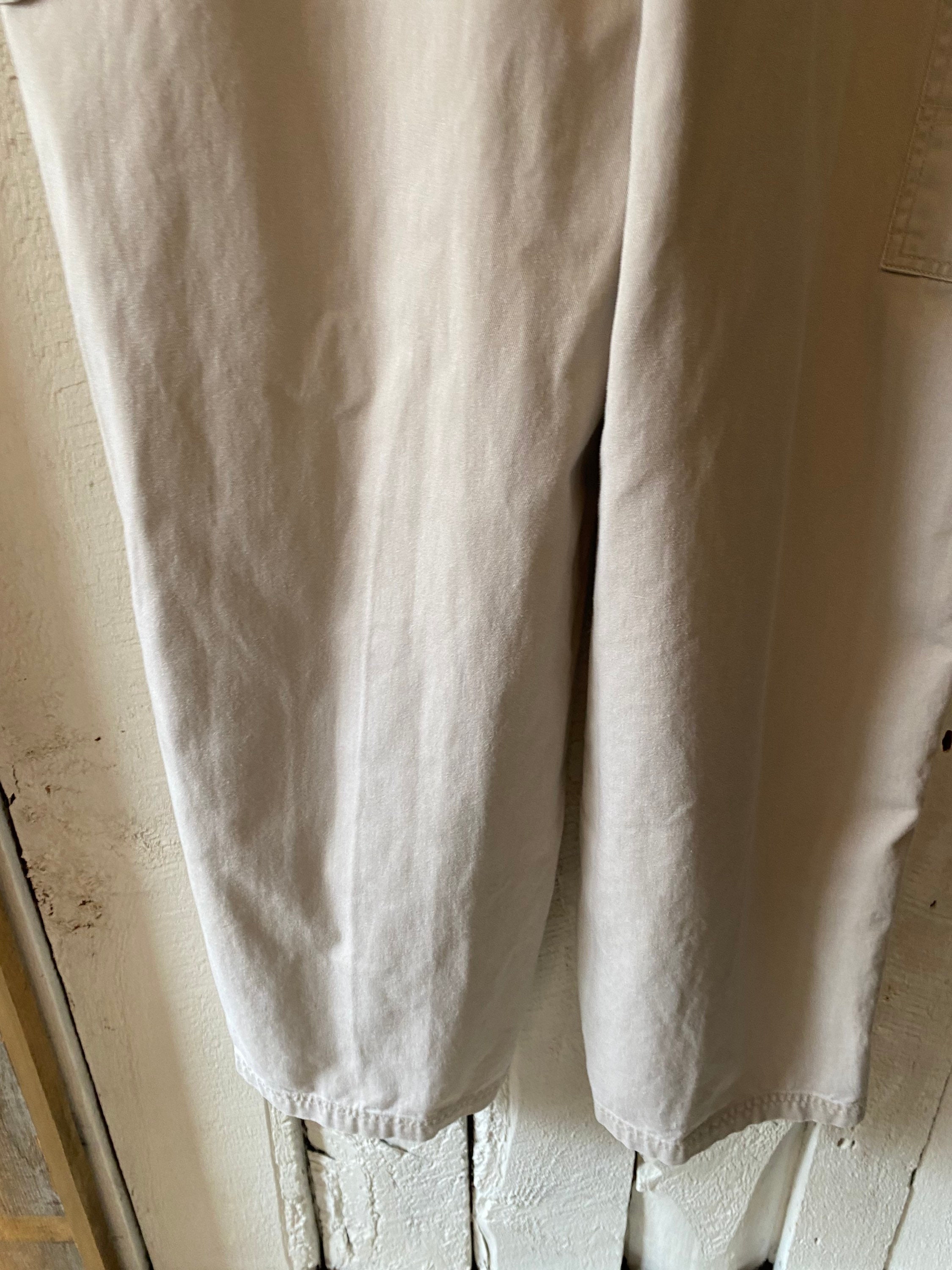 Vintage 90s/y2k Khaki Beige Cotton Overall Pants Fashion Bug