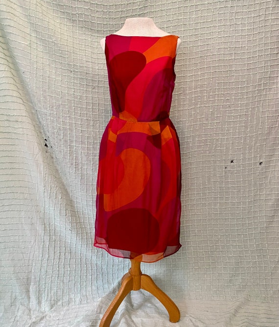 Fiery Red Artistic Print Sleeveless Dress Fiery Red Artistic Print Sleeveless Dress