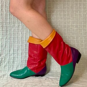 Color block boots deals