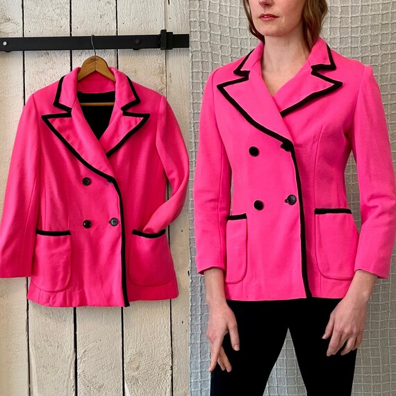 Pink blazer with black trim Clearance