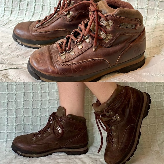 Vintage 90s Brown Leather Lace Up Chukka Hiking A… - image 1
