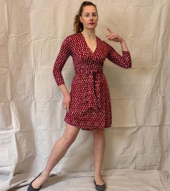 Diane von Furstenberg レッドラップドレス Diane von Furstenberg レッドラップドレス DIANE VON