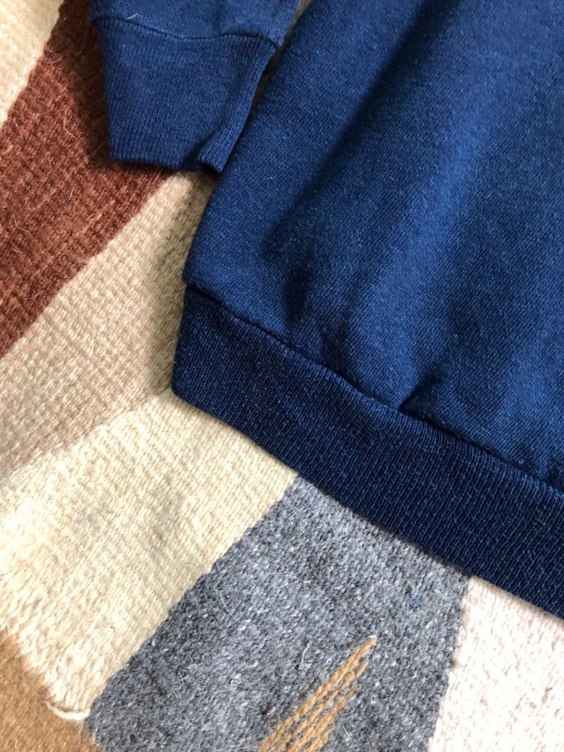 Vintage 80s Retro Navy Blue Super Soft Thin Faded Basic Staple Sweatshirt Kids 2T