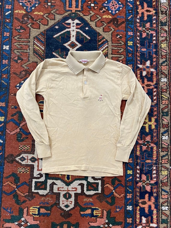 Buy Vintage 1950s 60s Donmoor Tan Embroidered Combed Cotton LS  