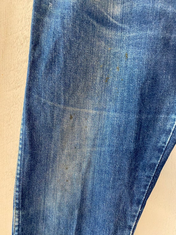Vintage 70s Dark Blue Wash Denim Straight Leg Jea… - image 8