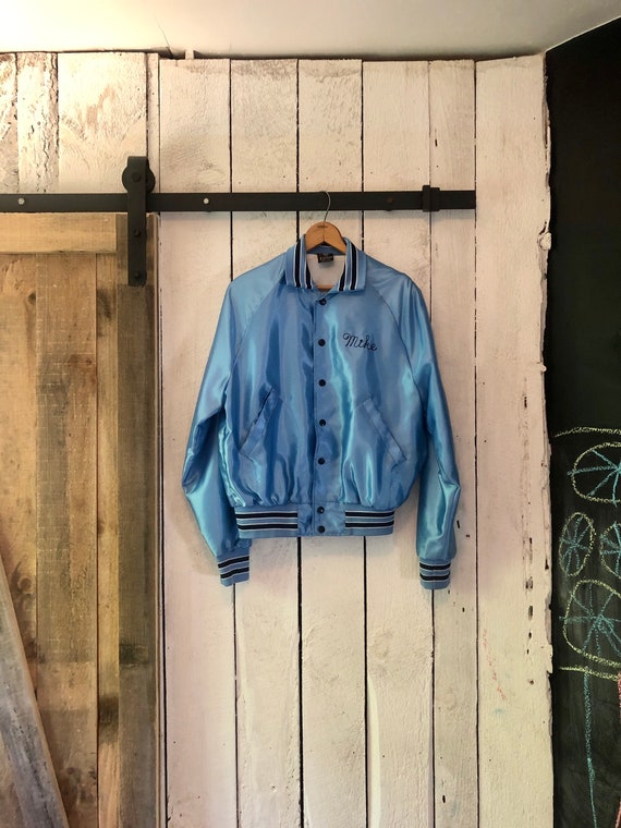 Vintage 80s Light Blue Windmill Mike Bomber Jacket