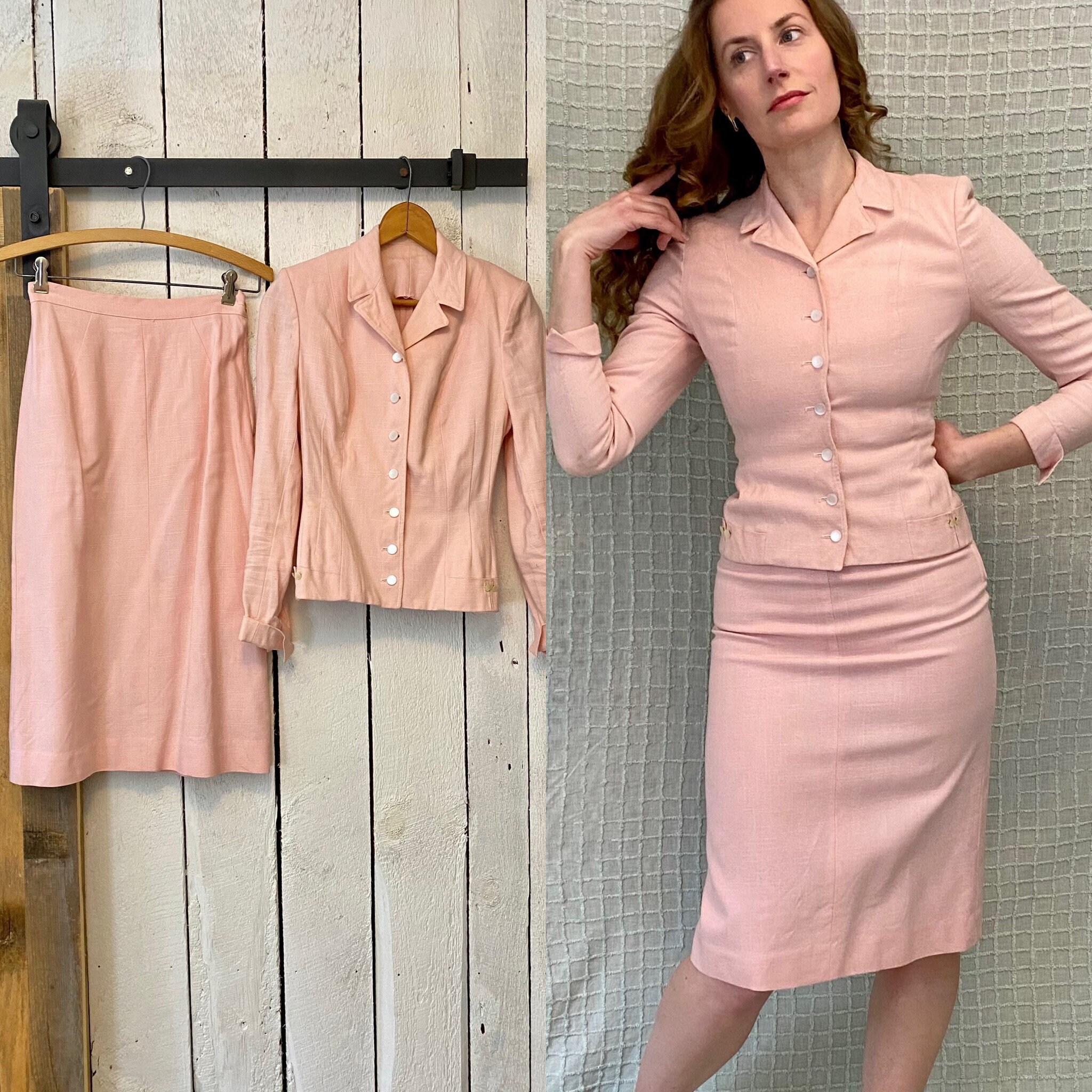 Pink Skirt Suit Set 