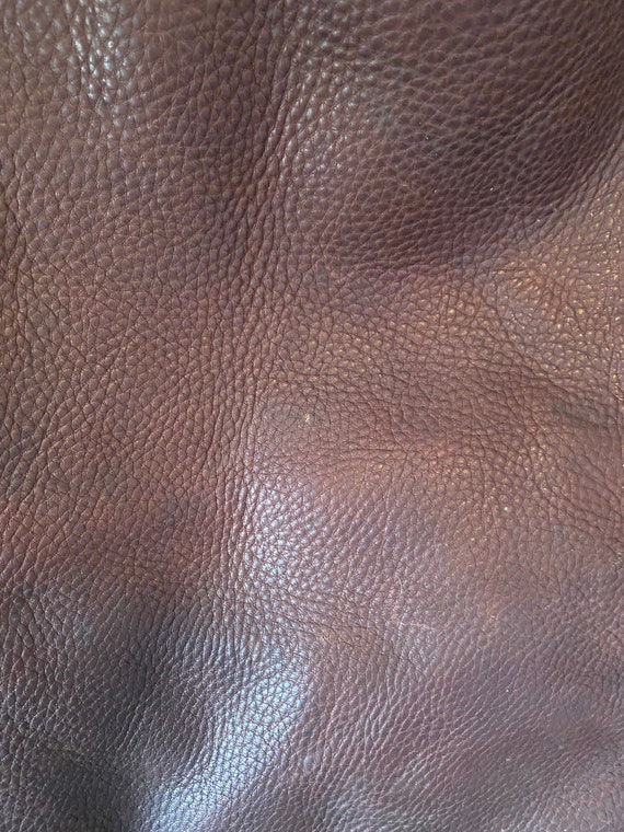 Vintage 80s Brown Pebbled Leather Large Shoulder … - image 10