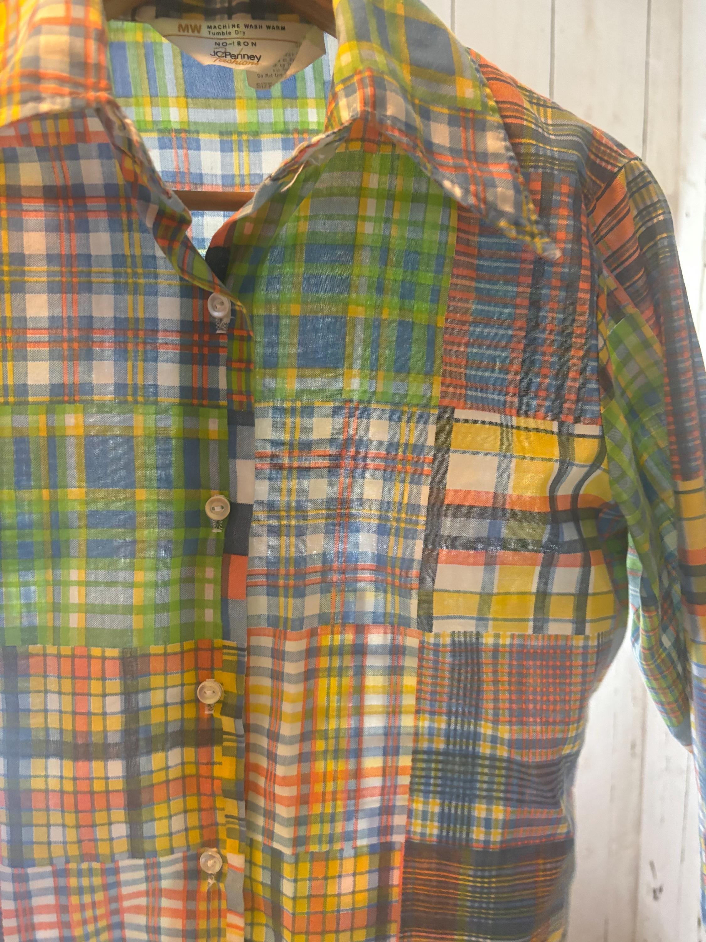 トップス 70's Vintage madras open color shirt usa s-l400.jpg