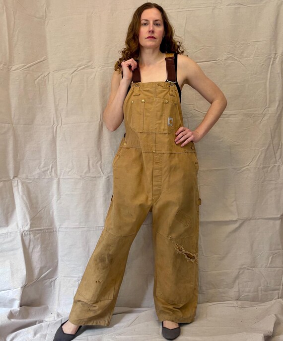 【専用】Carhartt 80s OVER ALL MADE IN USA Vintage 80s Double Knee Thrashed Bib Overalls Unionmade 100