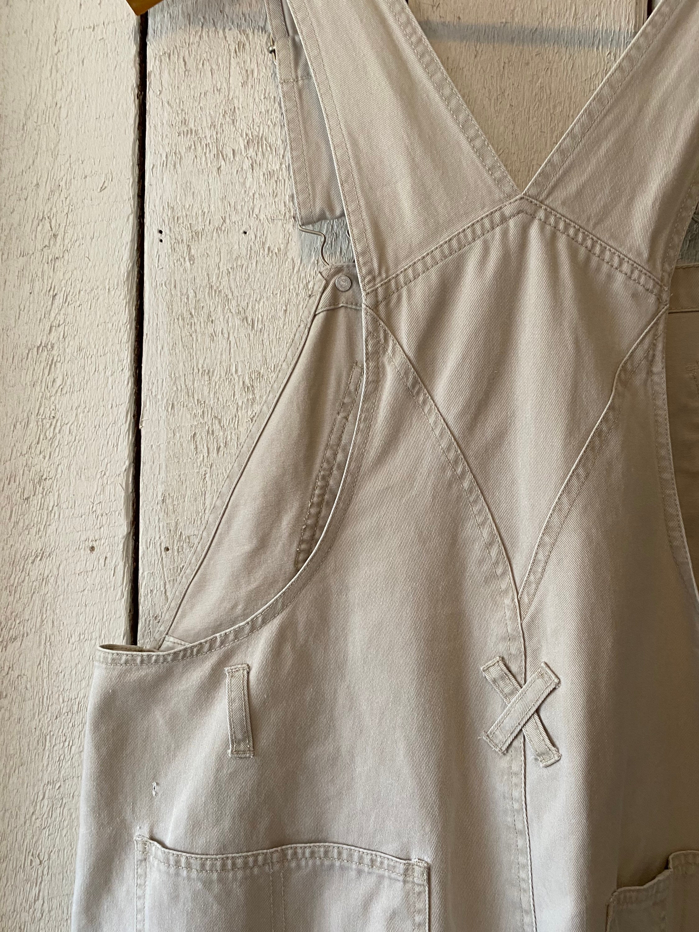 Vintage 90s/y2k Khaki Beige Cotton Overall Pants Fashion Bug