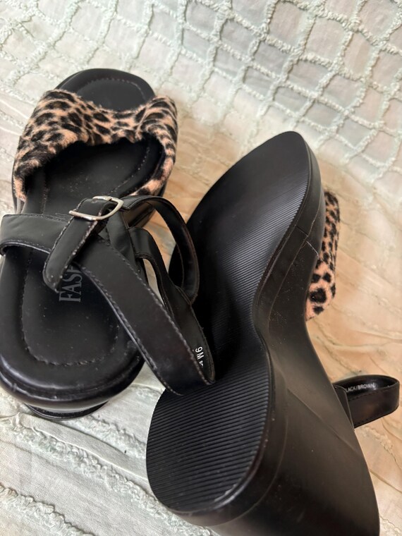 Cheetah wedge heels hotsell
