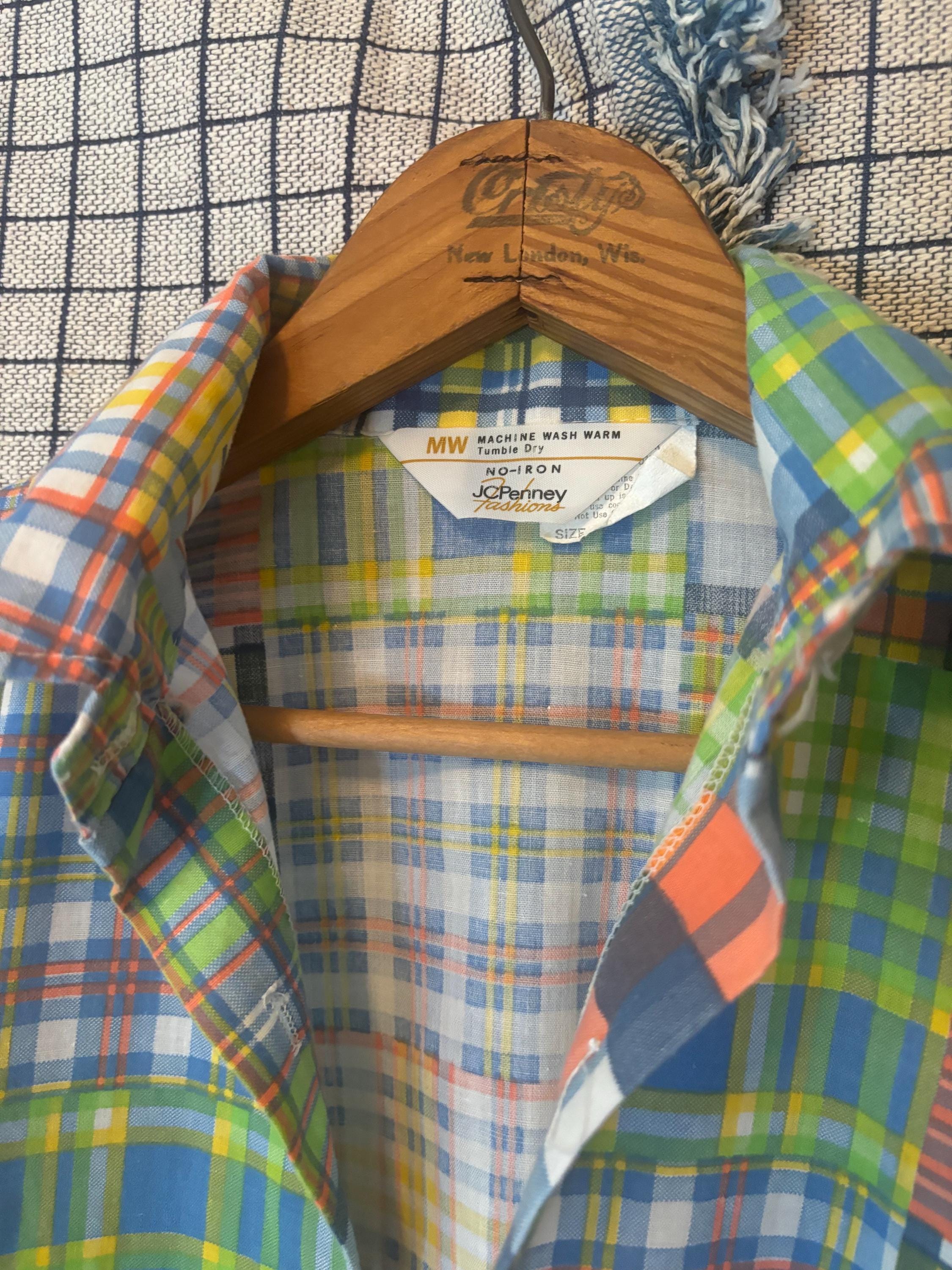 トップス 70's Vintage madras open color shirt usa s-l400.jpg