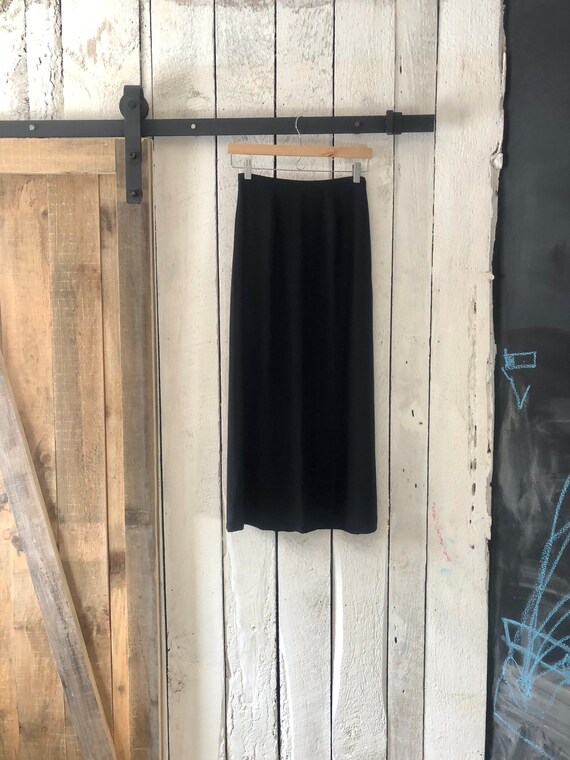 Vintage 90s Navy Blue Minimalist Silk Chiffon Bias