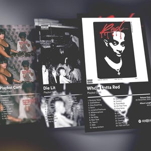 Playboi Carti 3 Pack of Album Cover Posters: Showcase Your Favorite