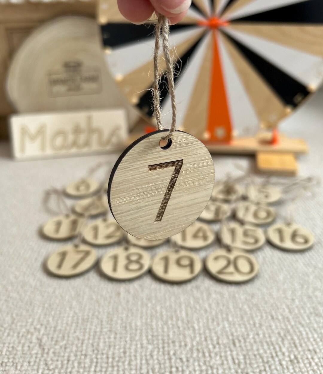 Wooden Number Discs - Numbers to 20 - Etsy UK