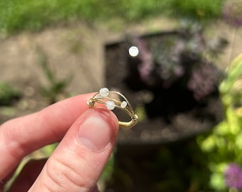 Draadkraalring, schattige draadsieraden, draadring, draadwikkelringen