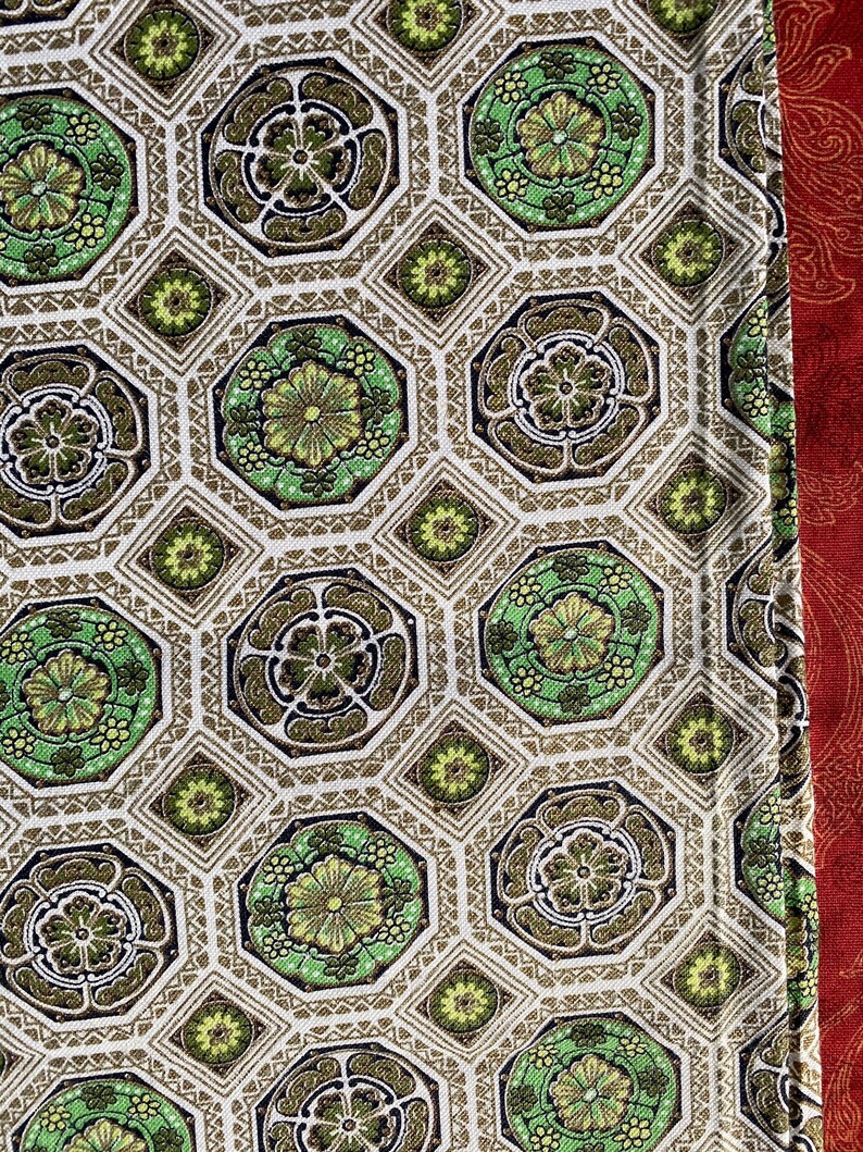 Vintage geometric crafting heavy cotton yardage pillows purses decor