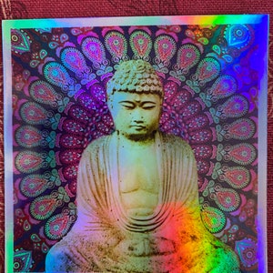 Sticker Zen Bouddha Jaune - XL (98cm x 102cm)