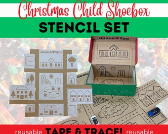 Set de plantillas de paisaje urbano para cajas de zapatos de Navidad para niños / Set de plantillas de carreteras y edificios para autos de juguete / Manualidades del ministerio de cajas de zapatos de Navidad para niños