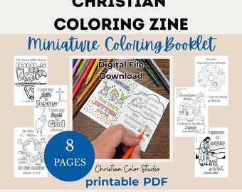 Fanzine de páginas para colorear cristianas / Descarga digital / Manualidad en miniatura para colorear para jóvenes
