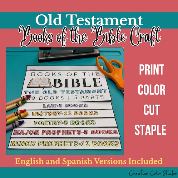 Old Testament Books of the Bible Printable Craft | English and Spanish Versions | Sunday School Craft | Digital Download