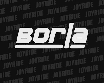 Borla - Gloss White Logo Racing Drifting Car Truck Vinyl Decal Sticker For Windows, Laptop, Walls, Vehicles, and More. JDM Drift Race