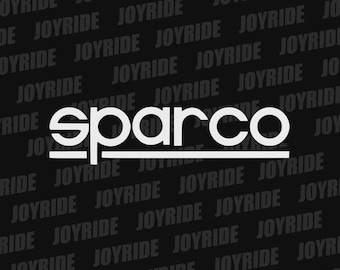 Sparco - Gloss White Logo Racing Drifting Car Truck Vinyl Decal Sticker For Windows, Laptop, Walls, Vehicles, and More. JDM Drift Race