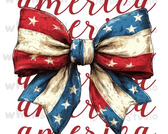 Coquette American Flag Png, Coquette Bow Png, 4th of July Sublimation ...