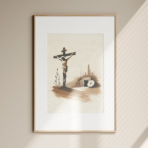 The Cross | Digital print | Jesus and Cross Painting | Jesus wall art | Bible art | Christian Digital art | Digital art download | Wall art