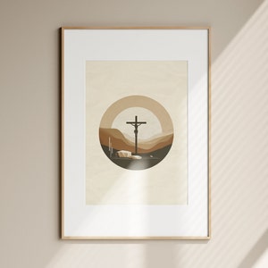 The Cross | Digital print | Jesus and Cross Painting | Jesus wall art | Bible art | Christian Digital art | Digital art download | Wall art