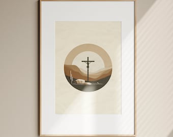 Jesus on Cross Art Print | Christian Wall Art (Digital Download)