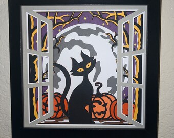 GATITO DE VENTANA DE HALLOWEEN