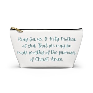 Hail Holy Queen Beutel | Hail Holy Queen Bleistifttasche für katholische Schule | Gottesmutter Tasche für Rosenkranz und Gebetskarten | Gebets-Tasche