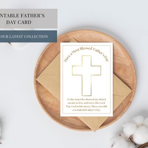 DRUCKBARE religiöse Vatertagskarte - Gold Cross Digitale Vatertagskarte, druckbare christliche Vatertagskarte