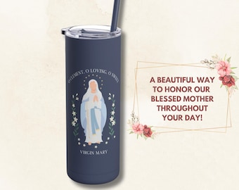 Beker van gezegende moeder, katholieke beker, Maagd Maria, wees gegroet koningin, geschenk gezegend moeder, katholiek drinkgerei, matte beker