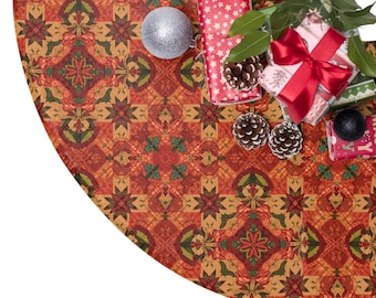 Oma Quadrat gemusterter Weihnachtsbaum-Rock, Nostalgischer Baum-Rock, Vintage-Stil-Weihnachtsbaum-Rock, rustikale Weihnachtsdekoration
