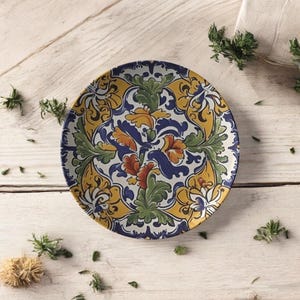 Piatto da portata messicano Talavera colorato: decorazione per feste