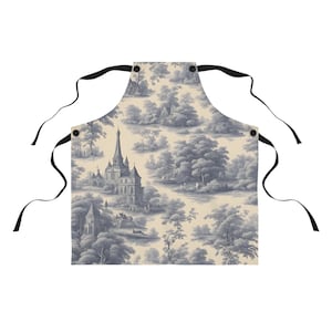 Blue Toile Chef&#39;s Apron: French Kitchen Accessory