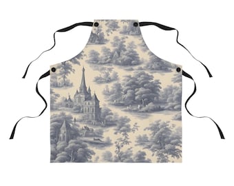 Toile Kochschürze blau: Accessoire für die französische Küche