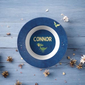 Personalized Dinosaur Bowl: Safe, Durable Child&#39;s Bowl