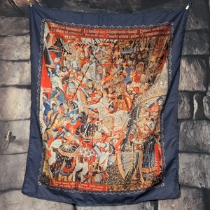 The Battle with the Sagittary, centaur, medieval tapestry, hunting tapestry, historical wall hanging,