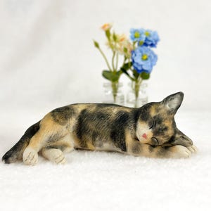 Custom Cat Clay Figurines,Cat Sculpture,Cat Statue,Cat Wedding Cake Topper,Cat Memorial Gift,Pets Birthday Gift,Pet Anniversary