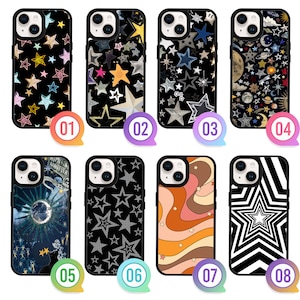 Y2K Stars iPhone 15 14 13 12 11 Pro Max Plus Samsung S24 S23 S22 Ultra Plus Z Flip Fold 6 5 4 A15 A35 Google Pixel 8 7 6 Pro 8A 7A Case
