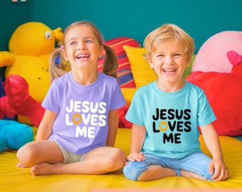 Christian Kids SVG – “Jesus Loves Me” Shirt Design PNG EPS Digital Download