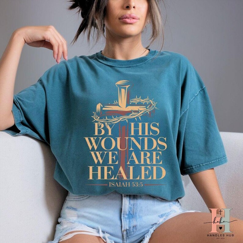 By His Wounds We Are Healed Cross SVG PNG EPS | Crown of Thorns ...