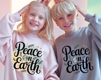 Paz en la Tierra SVG / Diseño cristiano navideño para niños PNG EPS