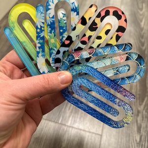 Jumbo Paper Clip Bookmarks: Acrylic Notebook Clips, 3 Pack