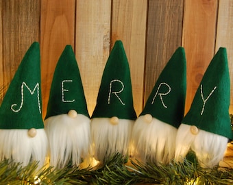 Joyeux Noël Gnome Set in Green